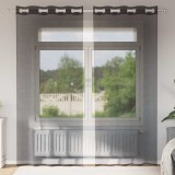 VidaXL Perdele Voile cu Oeli 2 buc Negru 140x245 cm