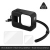 Husa Silicon + Folie Sticla GoPro Hero 8 Black (Display + Lentila) Protectie Completa