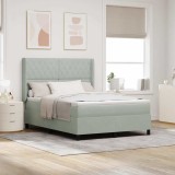 VidaXL Pat cu arcuri cu headboard Gri deschis 140 x 200 cm Catifea