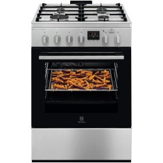 Aragaz Electrolux LKK660220X, Mixt, 4 arzatoare , Siguranta plita, Aprindere integrata, Cuptor electric, Plus Steam, AirFry, Timer, Grill electric, Cl