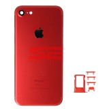 Capac Baterie iPhone 7 RED Compatibil, cu Butoane Laterale, Suport SIM, Carcasa Spate
