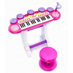 Organe pentru copii pian percuție scaun de percuție Pink Keyboard