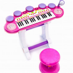 Organe pentru copii pian percuție scaun de percuție Pink Keyboard