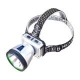Lanterna Power Bank LED, cu Suport pentru Cap, Incarcare USB, Raza 100-200m, 5W, 3 Trepte de Lumina, Afisaj Baterie, Argintiu