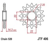 Cumpara ieftin Pinion transmisie fata JT Sprockets JTF406, 16 dinti