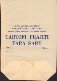 PG61 Pungă din h&acirc;rtie I.A.P.L. &bdquo;Carul cu bere&rdquo;, Laboratorul Lipscani, pentru cartofi prăjiți fără sare 100 gr., perioada comunistă