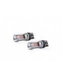 Set 2 becuri Led Auto Rosu T20 W21/5W Canbus cu 24SMD dubla intensitate 12-24V Rosu, Amio