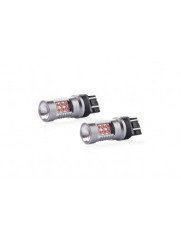 Set 2 becuri Led Auto Rosu T20 W21/5W Canbus cu 24SMD dubla intensitate 12-24V Rosu