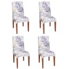 Set 4 huse pentru scaun, marime universala, poliester si spandex, 38x70cm, alb, nuante de bleumarin, galben Household NewTrend, Oem