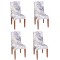 Set 4 huse pentru scaun, marime universala, poliester si spandex, 38x70cm, alb, nuante de bleumarin, galben Household NewTrend