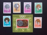 1972 - J.O. vara Munchen - Medalii Olimpice - serie + colita dantelata - LP805 + LP806