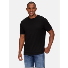 Tricou barbati cu decolteu la baza gatului si croiala Regular fit, Negru, S