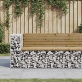 Cumpara ieftin Bancă de grădină design gabion 122x71x65,5cm lemn pin impregnat