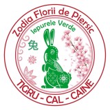 Cumpara ieftin Abtibild sticker cu Iepure verde si floare de piersic &amp;#8211; mare