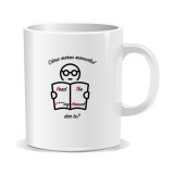 Cana personalizata cu mesaje pentru ingineri, Citesc mereu manualul. Dar tu?