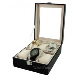 Cumpara ieftin Caseta Ceasuri 6 Spatii Neagra Piele Ecologica, Watchbox
