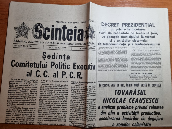 scanteia 10 martie 1977-articole si foto cutremurul din 4 martie