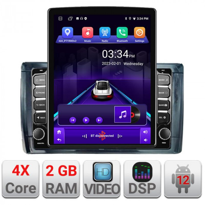 Navigatie dedicata Toyota 2DIN K-TY2DIN ecran tip TESLA 9.7&quot; cu Android Radio Bluetooth Internet GPS WIFI 2+32 DSP Quad Core CarStore Technology