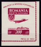 ROMANIA 1946 LP 201 ORGANIZATIA SPORTULUI POPULAR POSTA AERIANA NEDANTELAT STARE MNH