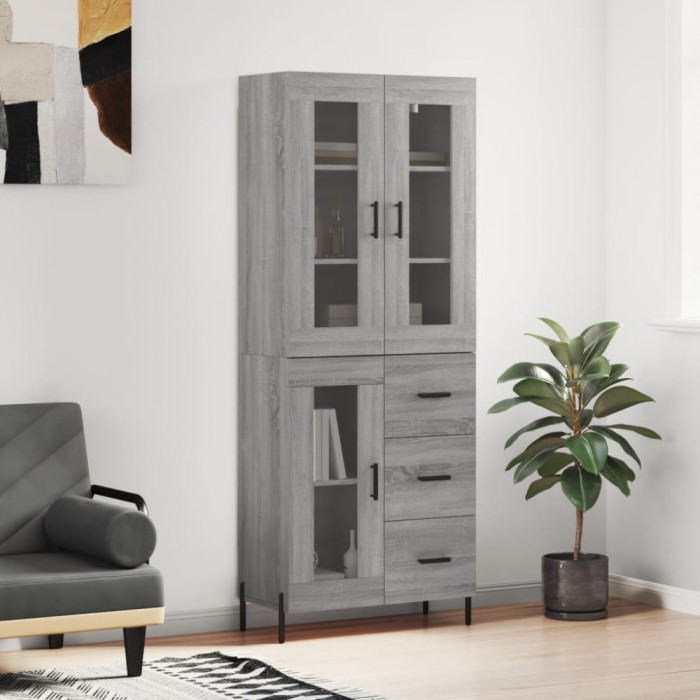 vidaXL Dulap &icirc;nalt, gri sonoma, 69,5x34x180 cm, lemn compozit 3198607