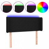 Cumpara ieftin Tablie de pat cu LED, negru, 83x16x78/88 cm, textil