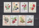 ROMANIA 1964 LP 598 FRUCTE DE PADURE SERIE MNH, Nestampilat