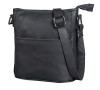 LEABAGS Geanta umar dama piele naturala neagra, 24x23x11cm, compartimente multiple, resigilata