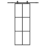 Cumpara ieftin Usa glisanta cu set de feronerie neagra 76x205 cm Sticla ESG