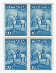 |Romania, LP 97/1932, Carol II calare, bloc de 4 timbre, MNH foto