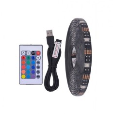 Kit banda LED RGB pentru TV elSales ELS-BLTV , lungime 3 metri , telecomanda inclusa