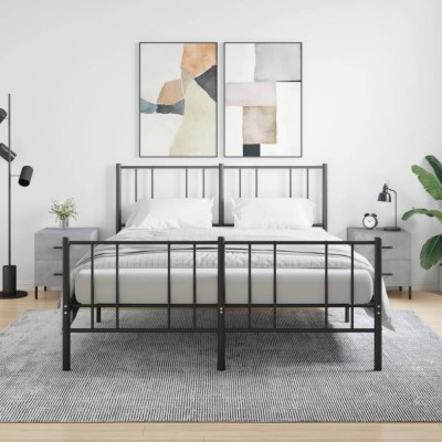 vidaXL Noptiere, 2 buc., gri beton, 40x35x47,5 cm, lemn compozit 827333 foto