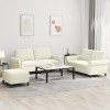 VidaXL Set de canapele cu perne, 3 piese, crem, catifea 3202228