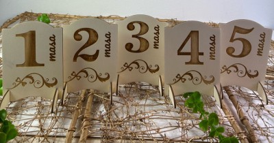 Numere festive de masA&amp;fnof;, cu suport, numere 0-9, lemn, 16 cm foto