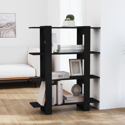 vidaXL Bibliotecă/Separator cameră, negru, 100x30x123,5 cm foto