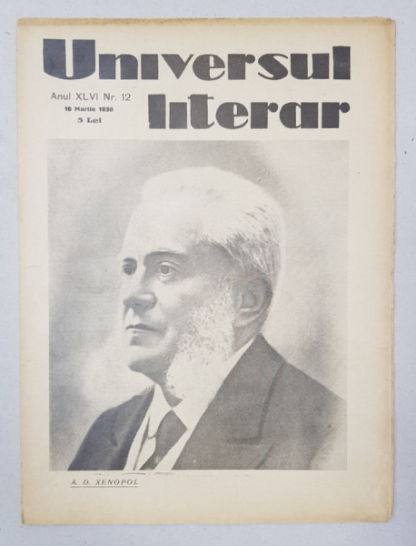 REVISTA &#039;UNIVERSUL LITERAR&#039;, ANUL XLVI, NR. 12, 16 Martie 1930