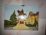 CY Ilustrata IASI &quot;Statuia lui Stefan cel Mare&quot; circulata 1980 (rsr) RARA pe lat, Fotografie