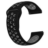 Curea silicon compatibila Huawei Watch GT 3 46mm, VD Very Dream&reg;, telescoape QR, Negru/Gri