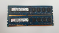 Kit 8 GB( 2 x 4 Gb ) HYNIX DDR 3 PC3-10600U 1333 MHz , Memorie PC Desktop foto