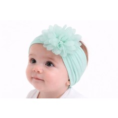 Bentita verde menta lata cu floare aplicata