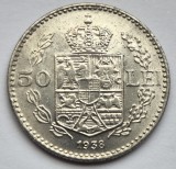 Romania 50 Lei 1938- Carol al II-lea, Nichel , 24 mm, KM-55 (1)