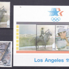 DB1 Belgia Olimpiada Los Angeles 1984 4 v. + SS MNH