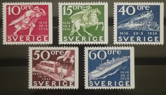 BC88, Suedia 1936, 5 timbre transporturi
