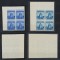 Romania 1937 Antanta Balcanică serie rarisima in blocuri de 4 NEdantelate cu colt de coala MNH, doar 8 au existat din 200 serii emise