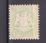 ✅ (S35) Germania veche - Bavaria/Bayern 1875 " Stema embosata " 1Kr , Mi. 32 filigran linii ondulate , MLH