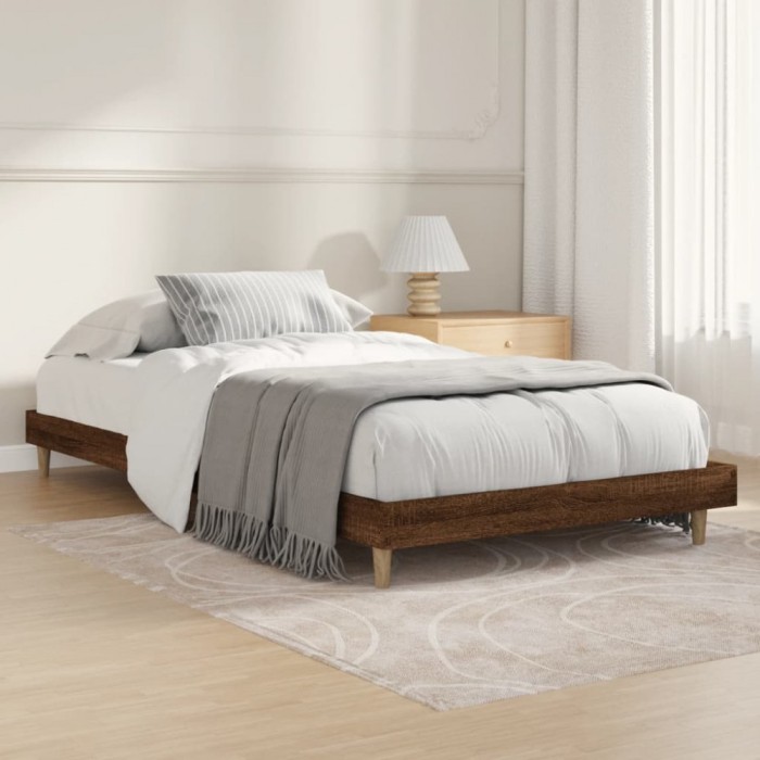 vidaXL Cadru pat fără saltea stejar maro 100x200 cm lemn prelucrat 832060