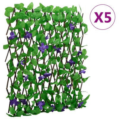 vidaXL&amp;nbsp;Spalier iederă artificială extensibil, 5 buc., verde, 180x70 cm foto