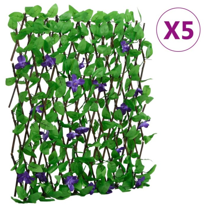 vidaXL&nbsp;Spalier iederă artificială extensibil, 5 buc., verde, 180x70 cm