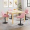 vidaXL Scaune de masă pivotante, 4 buc, roz, catifea 3088796
