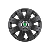 Set 4 Capace Roti 15 inchi (R15) Cosmos Negru, Compatibile cu Skoda, Autohelix MSA