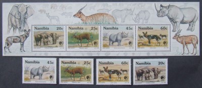 NAMIBIA-- FAUNA PROTEJATA-4 v.+ 1 coala mica-NAM 10 foto